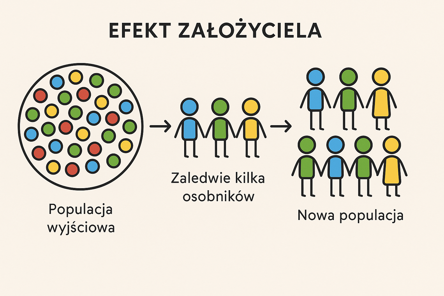Efekt założyciela - grafika prezentująca