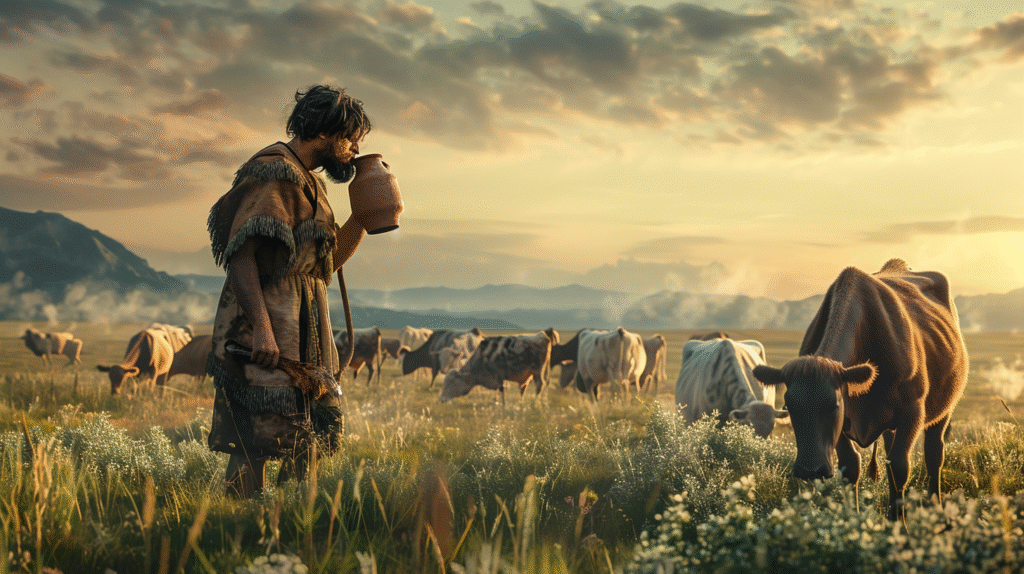 Prehistoryczny farmer z krowami i genem laktazy