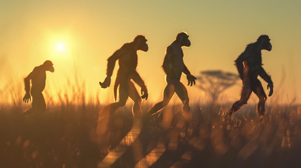 Przewodnik po ewolucji człowieka -Wczesne hominidy chodzące na dwóch nogach w afrykańskiej sawannie