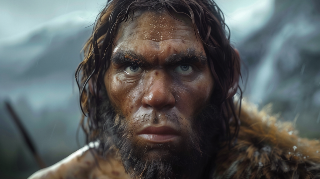 Portret neandertalczyka - przodka człowieka